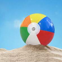 1pc Rainbow Inflatable Beach Ball, PVC Material Children Outdoor Toy Ball, Suitable For Water Games Or Outdoor Activities, Great For Beach Play - View 8