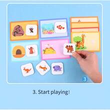 儿童认知闪卡，卡通英语学习教育卡，动物配对游戏（寻找妈妈和房子），幼儿早期教育启蒙玩具 - 彩色 - 查看 8