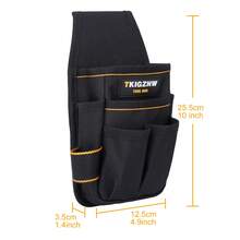 Tool Belt Pouch, Tool Pouch With 15 Pockets, Utility Belt With Hammer Holder, Adjustable For Men Women Electrician Carpenter, Construction - Black - View 4