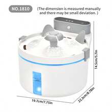 2L Fontana d'acqua automatica senza fili per animali domestici, con finestra del livello dell'acqua, sensore di movimento super silenzioso, adatto per gatti e cani, regalo perfetto per Ognissanti e Natale, basta installare le batterie per usarlo, uso interno, camera da letto e brevi viaggi - 2 litri - Visualizzare 14