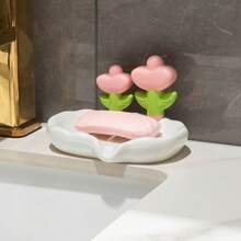 2pcs Plastic Flower Shaped Soap Dish - Bathroom Soap Draining Box - Washroom Creative Luxury Soap Holder - Flower-shaped Soap Box - View 11