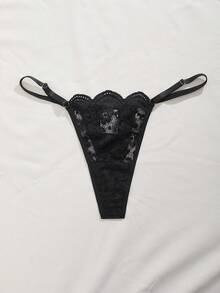 Bộ đồ lót gợi cảm phối ren và lưới dành cho người có thân hình đầy đặn. - màu đen - Xem 4