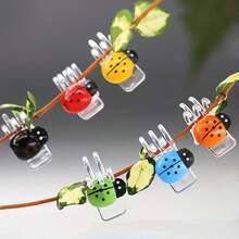 10pcs Ladybug Orchid Clips, Multipurpose Clips For Plant Support - Suitable For Climbing Plants, Orchids And Vines, Gardening Decor - Ladybug Clip - View 2