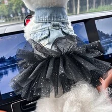 PETCIRCLE 1 bộ quần áo thú cưng, trang phục cho chó/mèo, váy voan mỏng dễ thương, phong cách ngoài trời lãng mạn cho chó nhỏ/chó con, váy voan mỏng Nebula. - Nhiều màu - Xem 15