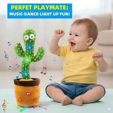 Musical Singing Dancing Cactus Toy For Toddlers, Mimicking Recording Repeating Plush With Adjustable Volume & 120 Songs, Interactive Tummy Time Baby Toy For All Kids - 音量可調的開花仙人掌 - 查看 7