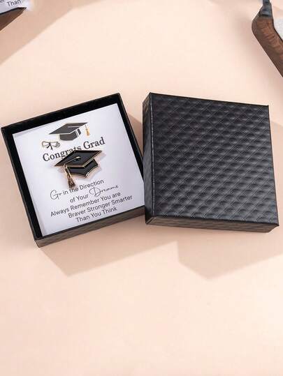 1 Set Graduation Cap Badge Gift Set, Alloy Graduation Season Decorative Brooch, Suitable For Graduation Ceremony, Collection And Graduation Gift