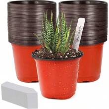 4" Small Plastic Plant Nursery Pot/Pots (100pcs) Seedlings Flower Plant Container Seed Starting Pots - A - View 7