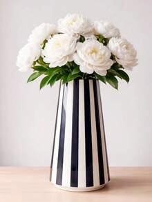 1个简约欧式黑白条纹花瓶，适用于客厅电视柜和餐厅橱柜。 - 花瓶 - 查看 7