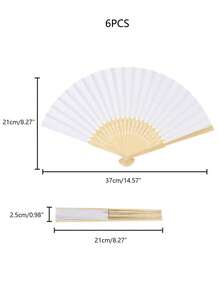 1/3/6 chiếc quạt giấy trắng cầm tay, quạt tre gấp, quạt giấy tự làm dùng làm quà tặng đám cưới, quà lưu niệm tiệc tùng và trang trí nhà cửa. - Xem 8