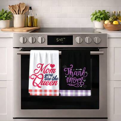 2/4/6pcs Mother's Day Themed Printed Dish Towels, Super Absorbent Microfiber Modern Cloths, Cooking And Baking Tea Towels, Dishcloths, Cleaning Rags, Hand Towels, Highly Soft And Absorbent, Kitchen Decor, Gifts For Neighbors, Moms, Birthdays, Housewarming For Friends, Kitchen Essentials, Household Necessities, Mother's Day Gifts