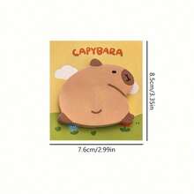 4pcs/Set Cute Cartoon Capybara Self-Adhesive Memo Pad, Office Supplies > Daily Office Supplies > Office Paper > Notebooks & Sticky Notes - Multicolor - View 9