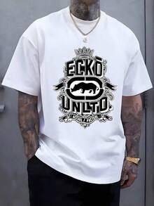 Ecko Unltd Rhino Graphic T-Shirt - Men'S Classic Fit Cotton Tee, Comfortable Casual Crew Neck Short Sleeve Shirt, Streetwear Style Perfect For Casual Attire, Hip Hop Fashion, And Summer Comfort, Everyday Comfort | Classic Fit Tee | Durable Print Shirt, T Shirt - 白色 - 查看 2