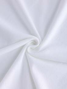 Women's Spring/Summer Clothing Hand-Painted Style Coconut Trees Thai Architecture Thailand Fashion Casual Loose Fit Round Neck Printed Short Sleeve Cotton Oversized Drop-Shoulder-Shirt - trắng - Xem 4