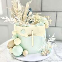 Custom Name & Cross Cake Topper, Personalized Mirror Gold Acrylic Baptism Cake Topper, Christening Cake Decoration, First Holy Communion Cake Decor, Baby Baptism Party Supplies,Custom Cake Name Plaque - A-cross Cake Label - View 2