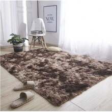 Tapete Soft Shaggy Felpudo Peludo Quarto Sala 1,40m x 2,00m - Marrom Mescla - Visão 6
