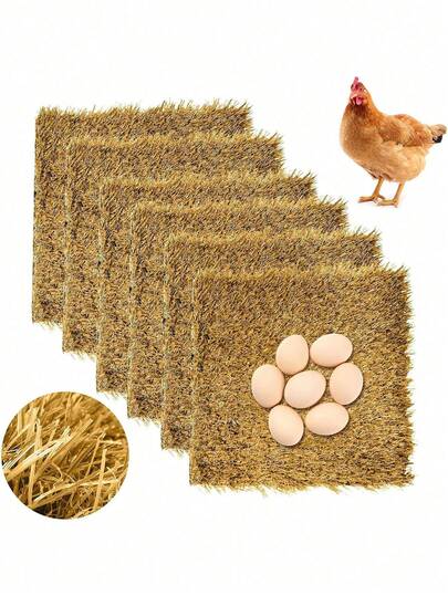 1/2/3pcs Chicken Nest Pad, Pet Mat - Washable And Easy To Clean, Realistic And Durable, Made Of High-Quality Synthetic PE Material, Soft And Comfortable Surface, Suitable For Laying Hens, Effectively Protects Eggs From Damage, Multifunctional And Practical Poultry Laying Pad.