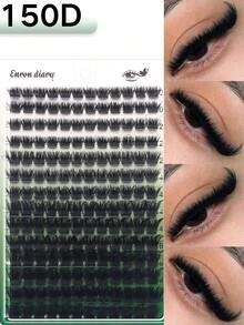 168 簇假睫毛，150D，D 卷度，10-18 毫米混合长度，自然蓬松，0.05 毫米轻盈可重复使用睫毛，适合节日和派对、万圣节睫毛、角色扮演睫毛。 - D - 查看 6
