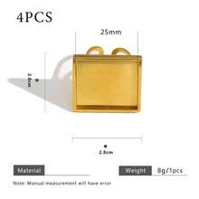 4pcs 304 Stainless Steel 18K Gold-Plated Multi-Style Adjustable Ring Tray Base DIY Charm Jewelry Making Accessories Women's Stainless Steel Jewellery Crafting Components - Ring Setting - View 19