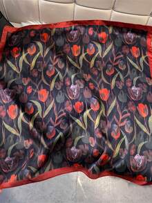 1件装春夏时尚百搭郁金香印花多功能围巾/领巾，适合日常、办公和度假场合 - 彩色 - 查看 14