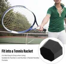 2Pcs Tennis Racket Butt , Tennis Racket Silicone End Cover Racket Handle End For Racquetball Racket Black - White - View 2