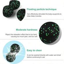 高密度轻便瑜伽按摩球，用于肌肉放松和拉伸运动（8厘米*16厘米） - 彩色 - 查看 4