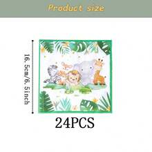 Elephant Pattern Disposable Tableware Set, 7/9 Inch Party Plates, Disposable Paper Plates, Napkins, Cups, Suitable For Holidays, Weddings, Engagements, Birthdays, Parties, Celebrations - Multicolor - View 14