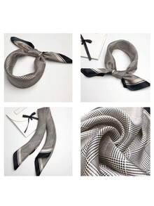 1pc Versatile Elegant Professional Flight Attendant Style Neckerchief - Green - View 9