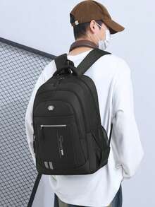 1pc Unisex Large Capacity Business Laptop Backpack, Suitable For Travel, Tourism, High School And College Students - Multicolor - View 4