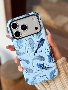 Una elegante funda para teléfono que no incluye cordón ni soporte. Funda para teléfono con diseño de tiburón ballena, adecuada para Phone 17 Pro, 15 Pro, 14 Pro. Funda para teléfono coreana, elegante e interesante, compatible con 11/12/13/14/15/16 Pro Plus. Diseño elegante adecuado tanto para hombres como para mujeres. Regalo para Navidad, Día de San Valentín, Pascua, temporada de bodas y cumpleaños para novias. - Celeste - Ver 10