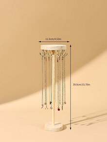 1pc Natural Wood Round Detachable Minimalist Jewelry Display Stand, Necklace/Pendant/Bracelet/Bangle Organizer, Retail Display Prop - Multi-color - Natural Wood Color - View 10