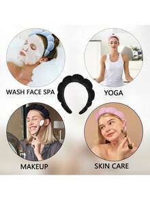 Spa Sponge Headband Face Mask Wristband Set, Face Mask Headband, Skin Care Headband, Makeup Removal And Skin Care Headband, Shower, Ladies Hair Accessory Gift Set - Headband + Wristband - View 2