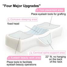Eyelash Extension Neck Pillow, Ergonomic Eyelash Support Pad, Neck Correcting Pillow With Removable Pillowcase, Professional Eyelash Artist Tool, Comfortable SPA Accessory For Clients During Eyelash Extension Process - Multicolor - View 4