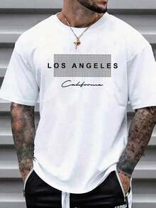 Camiseta de talla para hombre con estampado de letras - Blanco - Ver 8