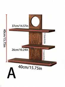 1 pezzo Portaoggetti in legno multistrato, portabicchieri, mensola di stoccaggio, supporto da parete per decorazioni autunnali, vassoio di stoccaggio, bacheca per gioielli, espositore per gioielli, supporto espositivo decorativo, vassoio di stoccaggio di medie dimensioni, supporto antico - Castano - Visualizzare 13