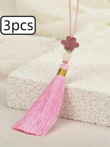 1pc/3pcs Chinese Knot Tassel Pendant DIY Fan Bookmark Chinese Style Exquisite Cultural & Creative Jewelry Accessories Mini Chinese Knot Bag Accessories - one-size - View 10