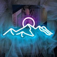 Berg Neon LED Lichtschild, Sonnenaufgang & Sonnenuntergang für Schlafzimmer, Wohnzimmer, Hotel, Wanddekoration Weihnachtsgeschenk - Sonnenaufgang und Sonnenuntergang - Übersicht 7