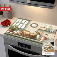 1pc, 2D Stove Top Cover, Non-Slip Pad, Suitable For Electric Stove, Induction Cooker, Stove Protector, Kitchen Counter Space Saver, Home Kitchen . - Multicolor - View 4