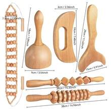 Wooden Massage Tool Set, Shaping Massage Tools, Wooden Therapy Tools For Relieving Muscle Pain, Shaping, Contouring And Reducing Cellulite - Multicolor - View 10