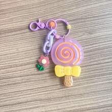 Single Cute Resin Lollipop Keychain Pendant - Realistic Lollipop Shape With Round Ring, Hang On Bag, Backpack, Car Keys - Resin Candycessory (Valentine's Day Gift) - màu xanh lá - Xem 9