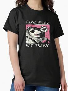 Item Preview, Live Fast! Eat Trash! Designed And Sold By Vincenttrinid - Black - View 5