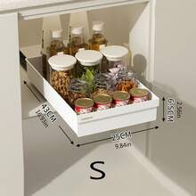 1pc Expandable Storage Rack, Cabinet Pull-Out Basket, Sink Drawer Bowl Basket, Kitchen Freestanding Organizer Rack, Extendable Drawer, Adjustable Kitchen Pantry Pull-Out Drawer Organizer - View 12