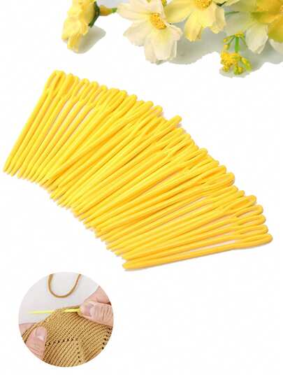 Bộ 50 kim đan nhựa, 3 kích cỡ, nhiều màu sắc, đầu kim 5.5cm/7cm/9cm, thích hợp cho đan, móc và các dự án thủ công DIY.