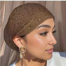 New Elastic Rhinestone Headscarf, Fashionable Muslim Headwear, Thin Headcover For Women - Multicolor - View 11
