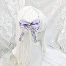 Cute Japanese Style Angel Hair Accessory With Rhinestones, Handmade Lolita Bowknot Decor, Claw Clips - Multicolor - View 15