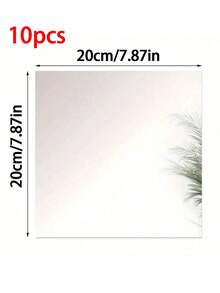 1/5/10pcs Elegant Acrylic Square Mirror Tray Set - 8inch Perfect For Weddings, Showers & Birthdays - Ideal Table Centerpiece & Decor - Square - View 13