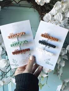 1 pieza Pinza de pelo personalizada con nombre, Moño de pelo con nombre, Pasador personalizado, Moño de pelo personalizado, Pinza de garra, Pinzas de pelo con nombre, Pinzas de pelo para niñas - Multicolor - Ver 5