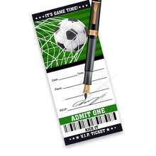 20/40 Pcs Soccer-Themed Birthday Party Invitations, Fillable Soccer Invitation Cards Suitable For Boys And Girls' Birthday Parties - A - View 8