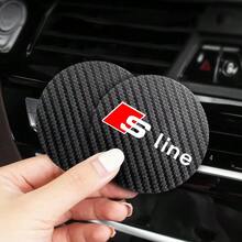 2个装碳纤维汽车杯垫 - 防滑车载杯架垫，适用于奥迪S Line A3 A4 A5 A6 A7 A8 S3 S4 S5 S6 S7 汽车内饰配件 - A - 查看 4