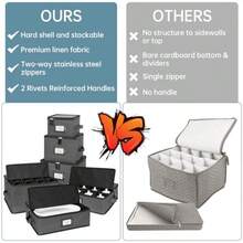 ANILD China - Juego de 6 recipientes de almacenamiento para caja de carcasa dura platos móviles vino y vasos platos tazas platillos ideales para la organización de la cocina - Gris - Ver 6