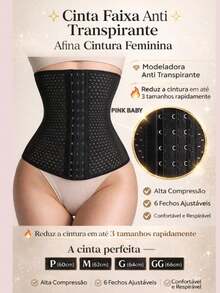 Abdominal Shaping Belt, Waist Slimming, Fat Burning, With 6 Adjustable Front Closures. - đen - Xem 3